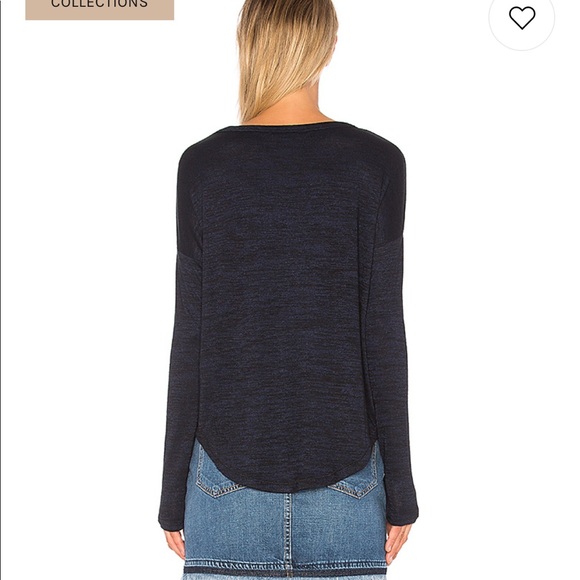 Rag & bone HUDSON Long Sleeve Tee. Navy/black - Picture 3 of 7